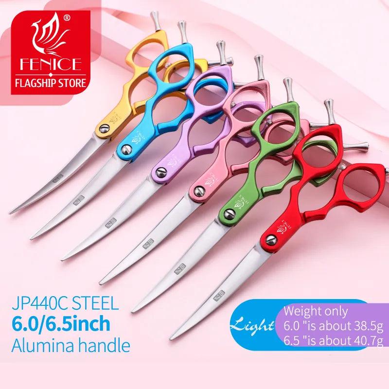 Fenice Curved Grooming Scissors for Dogs Cats: Precision Results & Colorful Style  ourlum.com   