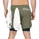 2025 Summer Running Shorts Men 2 in 1 Quick Dry Gym Shorts