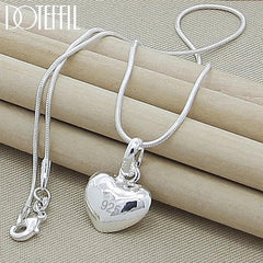 Sterling Silver Heart Pendant Necklace: Elegant Women's Jewelry Piece