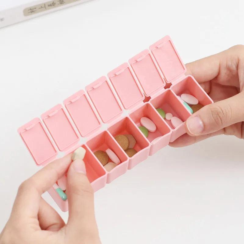 Weekly Pill Box Travel Medicine Storage Pill Case Organizer Drug Container Tablet Dispenser Plastic Independent Lattice  ourlum.com   