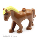 Big Farm Animal Building Blocks Set: Compatible with duplos Cat Pig Dog Rabbit Monkey Hippo Sheep Toy  ourlum.com Blonde horse  