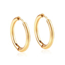 Trendy Small Hoop Earrings Clip-On Gold Stainless Steel Jewelry