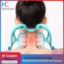 Neck Massager Therapy Neck and Shoulder Dual Trigger Point Roller Self-Massage Tool Relieve Hand Pressure Deep Pressure Massage  ourlum.com   