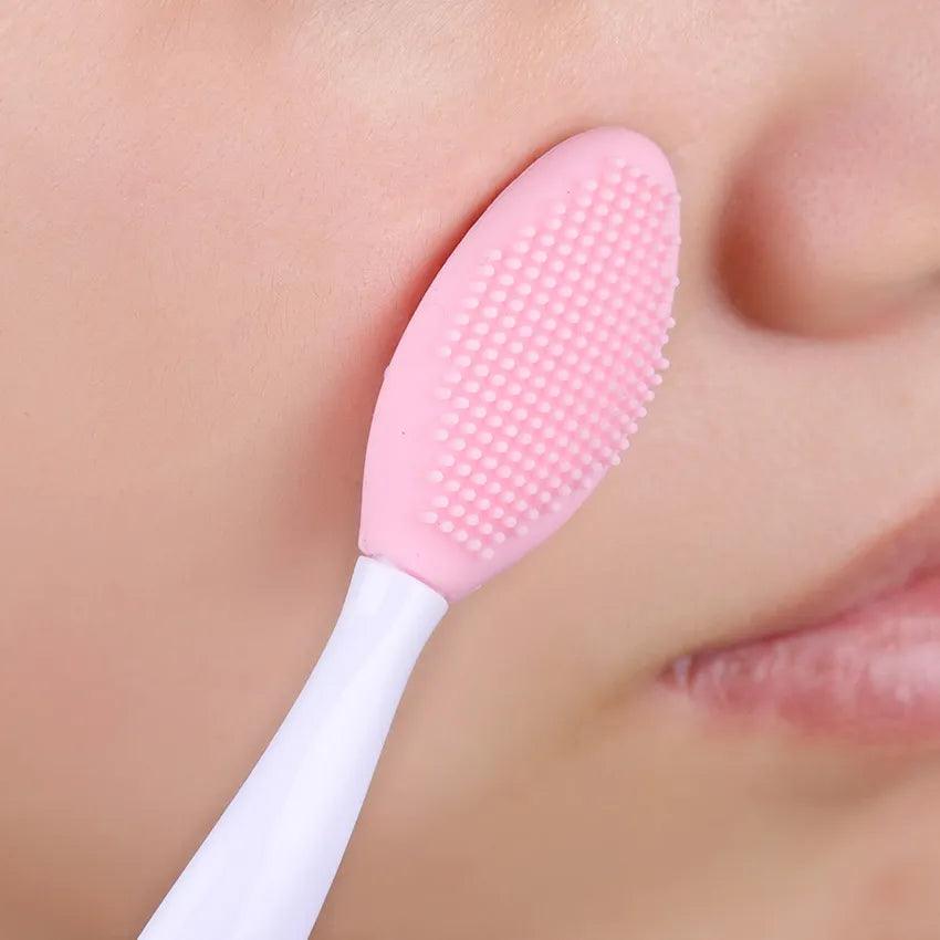 1PC Beauty Skin Care Wash Face Silicone Brush Exfoliating Nose Clean Blackhead Removal Brushes Tools With Replacement Head  ourlum.com   