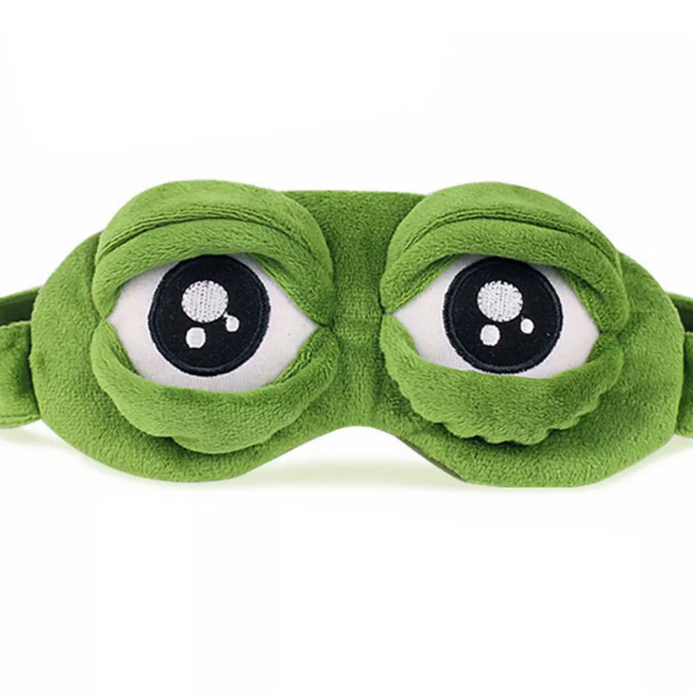 Cute Sad Frog 3D Travel Eye Mask: Comfortable Unisex Blindfold