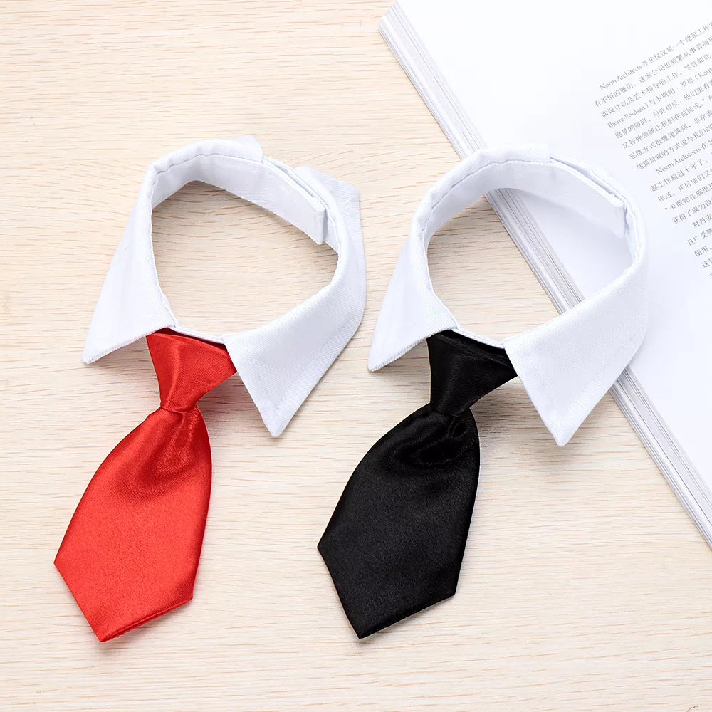 Pet Formal Necktie Tuxedo Bow Tie Black and Red Collar for Dogs and Cats  ourlum.com   