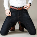 Autumn Classic Men's Fitted Stretch Jeans Business Casual Trousers