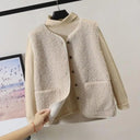 Luxurious Winter Fleece Button Vest for Women  ourlum.com Beige S 