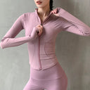 2024 Long Sleeve Sports Jacket Women Zip Fitness Yoga Shirt Winter Warm Gym Top Activewear Running Coats Workout Clothes Woman