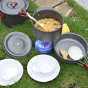 Lightweight Non-Stick Camping Cookware Set 14-in-1 Portable Pans