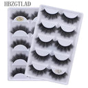 New Full 5 Pairs one box 3D Mink Hair False Eyelashes Natural Thick Long Eye Lashes Wispy Makeup Beauty Extension Tools H13  ourlum.com 5Pairs3dh-07  