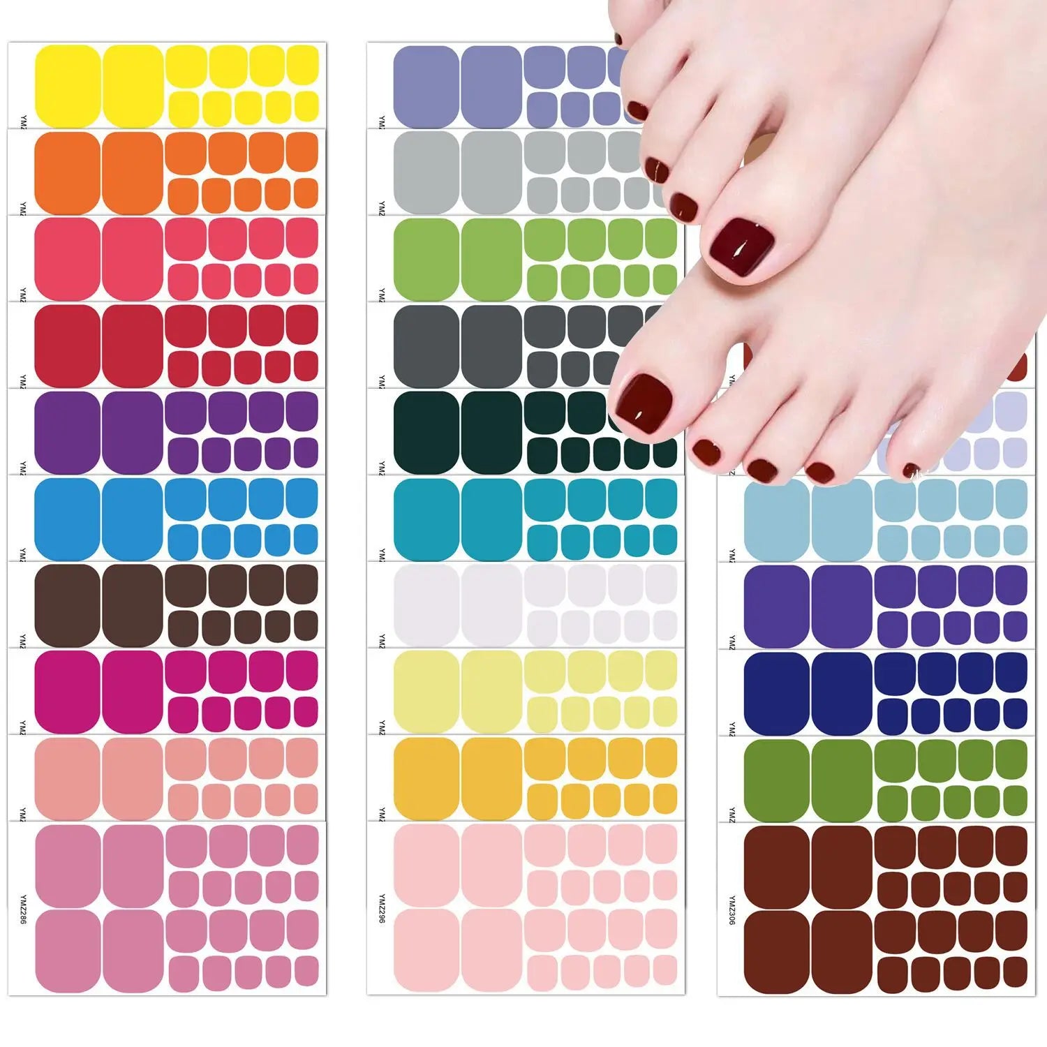 Baking Free European and American Solid Color Toenail Stickers  Waterproof Fashion Nail Stickers Manicure Decals  ourlum.com   