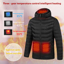 Men 9 Areas Heated Jacket USB Winter Electric Heating Coat