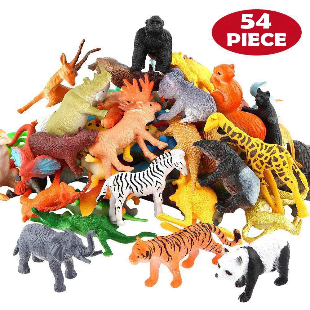 Mini Jungle Animal Toys Set - Realistic Wild Plastic Animals - Educational Learning Toy Set  ourlum.com Default Title  