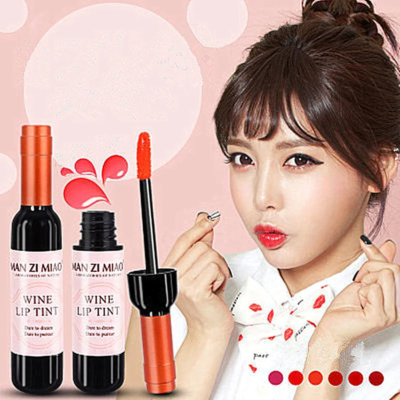 New Arrival Wine Red Korean Style Lip Tint Baby Pink Lip For Women Makeup Liquid Lipstick Lip gloss red lips Cosmetic Hot  ourlum.com   