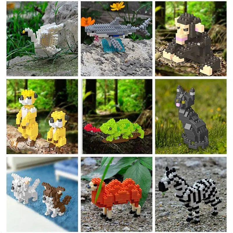 Kids Mini Building Blocks Animals 3D Model Bag Educational Toys - Creative Fun Block Set  ourlum.com   