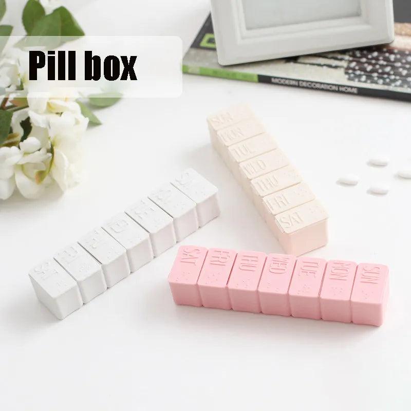 Weekly Pill Box Travel Medicine Storage Pill Case Organizer Drug Container Tablet Dispenser Plastic Independent Lattice  ourlum.com   