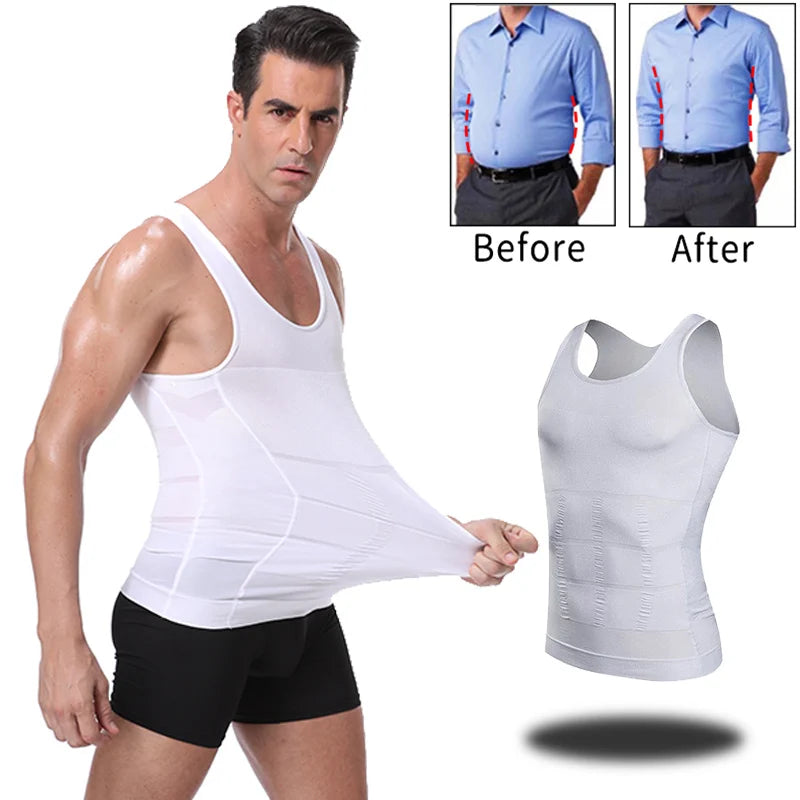 Men Slimming Body Shaper Waist Trainer Cincher Vest