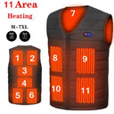 11 Area Heating Vest Men Women Casual V-neck USB Heated Jacket