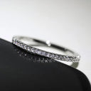 Elegant Geometric Brass CZ Women's Ring Stylish Wedding Band