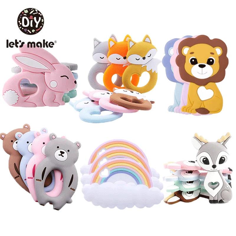 Silicone Cartoon Animal Teething Toy: Cute DIY Teether for Baby's Teeth  ourlum.com   