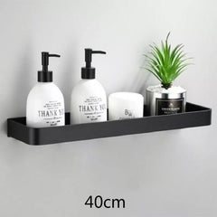 Black Aluminum Bathroom Shelf Organizer: Stylish Storage Solution