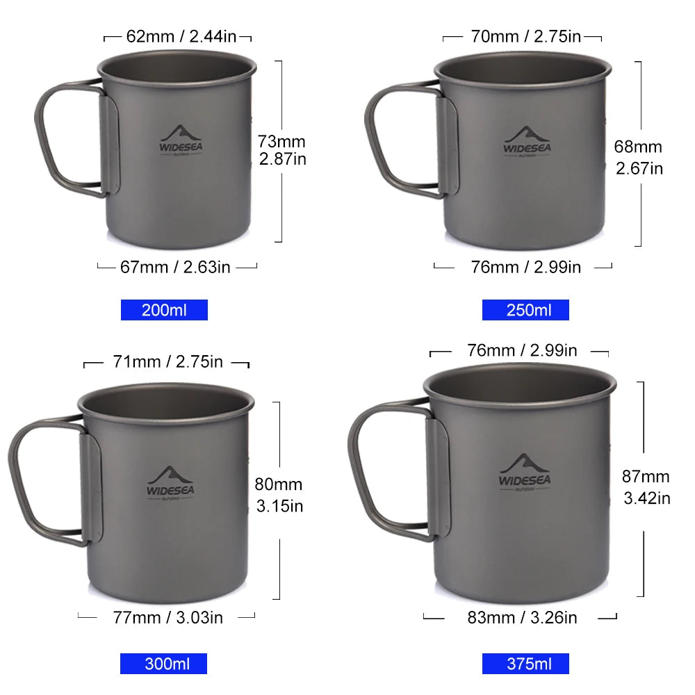 Lightweight Titanium Camping Mug - Durable Travel Cup for Hiking & Outdoor Adventures