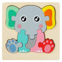 Wooden 3D Cartoon Animal Puzzle for Early Learning Fun  ourlum.com Elephant  