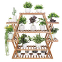 8 Tier Tall Large Capacity Wood Plant Stand for Balcony