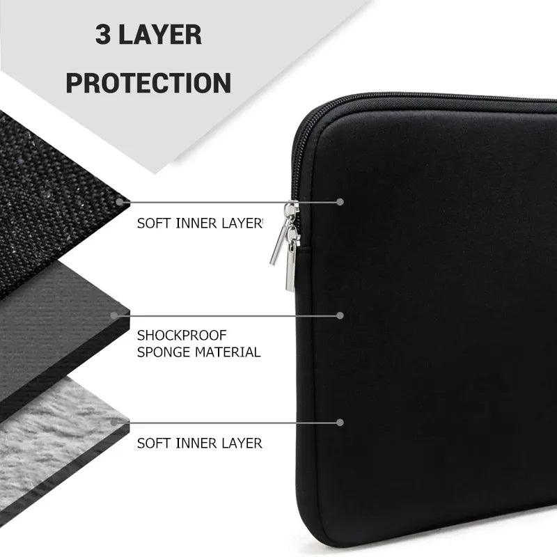 Universal Laptop Sleeve Cover with Shockproof Protection for 11-15.6 Inch Laptops - Velvet Option, Zipper Closure, Stylish Design  ourlum.com   