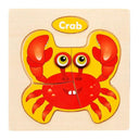 Wooden 3D Cartoon Animal Puzzle for Early Learning Fun  ourlum.com Crab  