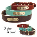 Personalized Leather Dog Collar Set with Free Engraving  ourlum.com   