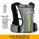 Cycling backpack for men and women, nylon bag, waterproof 8 liters, hiking and camping, 250ml water bottle with 1.5L water bag  ourlum.com gray 1.5L250  