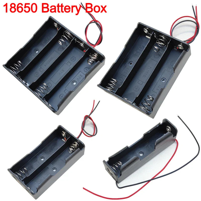 18650 Power Bank Cases 1x 2x 3x 4x Battery Storage Box 1 2 3 4 Slot Way DIY Batteries Clip Holder Container With Wire Lead Pin  ourlum.com   