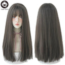 7JHHWIGS Light Brown Straight Wig Stylish Heat-Resistant Hairpiece