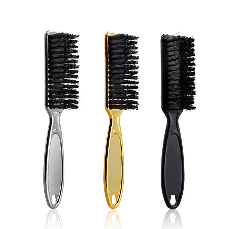 Plastic Handle Hairdressing Soft Hair Cleaning Brush Barber Neck Duster Broken Hair Remove Comb Hair Styling Tools Comb Gold  ourlum.com   