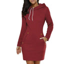 Women's Hooded Sweatshirt Dress Stylish Sports Skirt Outings