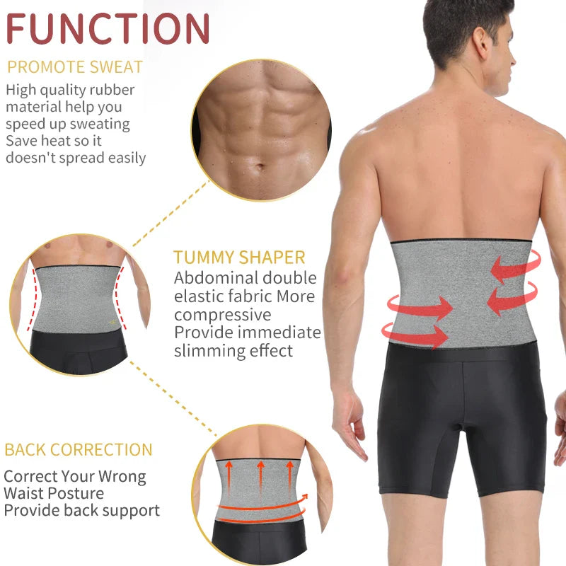 Men's Slimming Waist Trainer Belt for Effective Weight Loss & Enhanced Performance