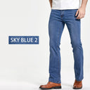 Mens Boot Cut Jeans Slightly Flared Slim Fit Denim Pants