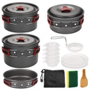 Lightweight Non-Stick Camping Cookware Set 14-in-1 Portable Pans