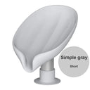 Leaf Shape Soap Dish: Automatic Drainage Shower Holder Blue Grey