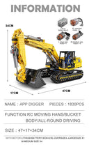 Motorized Excavator Building Kit for Kids Remote Control Fun