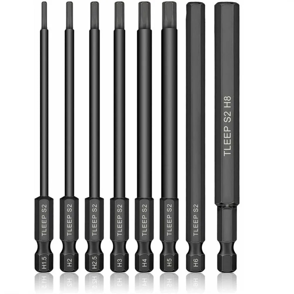 Hex Shank Allen Wrench Screwdriver Bit Set: Magnetic Metric Sizes & Alloy Steel Construction  ourlum.com Default Title  