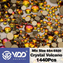 Crystal Gold Mix Size Flatback Rhinestones for DIY Nail Art  ourlum.com Crystal Volcano Mix Size(1440Pcs) 