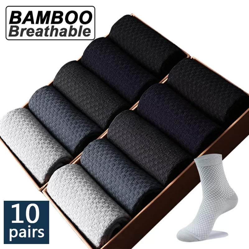 Ultimate Comfort Men's Bamboo Fiber Compression Socks - Pack of 10 - Versatile Style & Superior Quality  Our Lum   