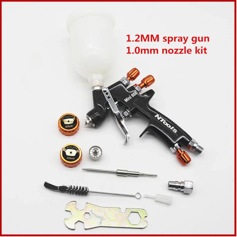 1.2MM Spray Gun 1.0MM Nozzle Kit 400CC/250CC Tank Air Spray Gun With Paint Mixing Cup And Adapter Mini Spray Gun Paint Spray Gun  ourlum.com   