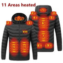 Men 9 Areas Heated Jacket USB Winter Electric Heating Coat