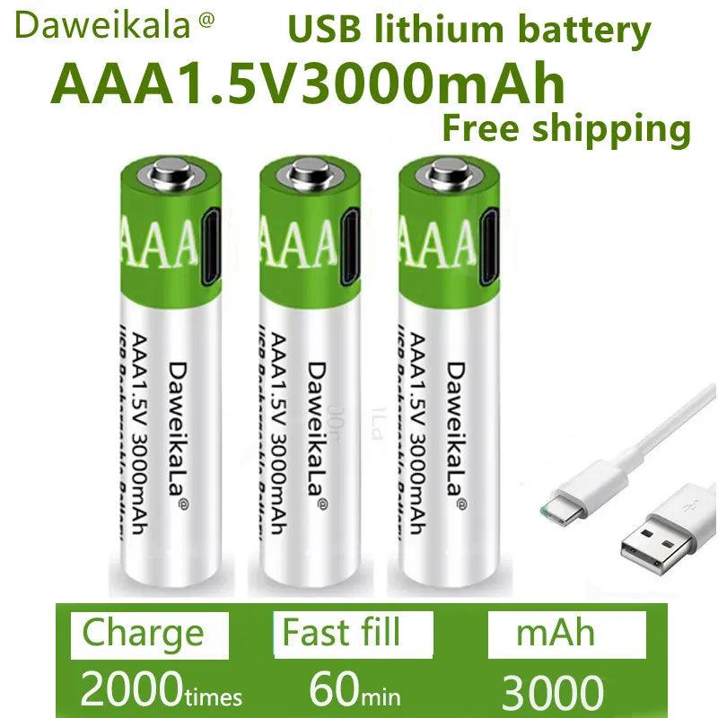 Lithium AAA Battery: USB Rechargeable for Toy Keyboard Performance  ourlum.com   