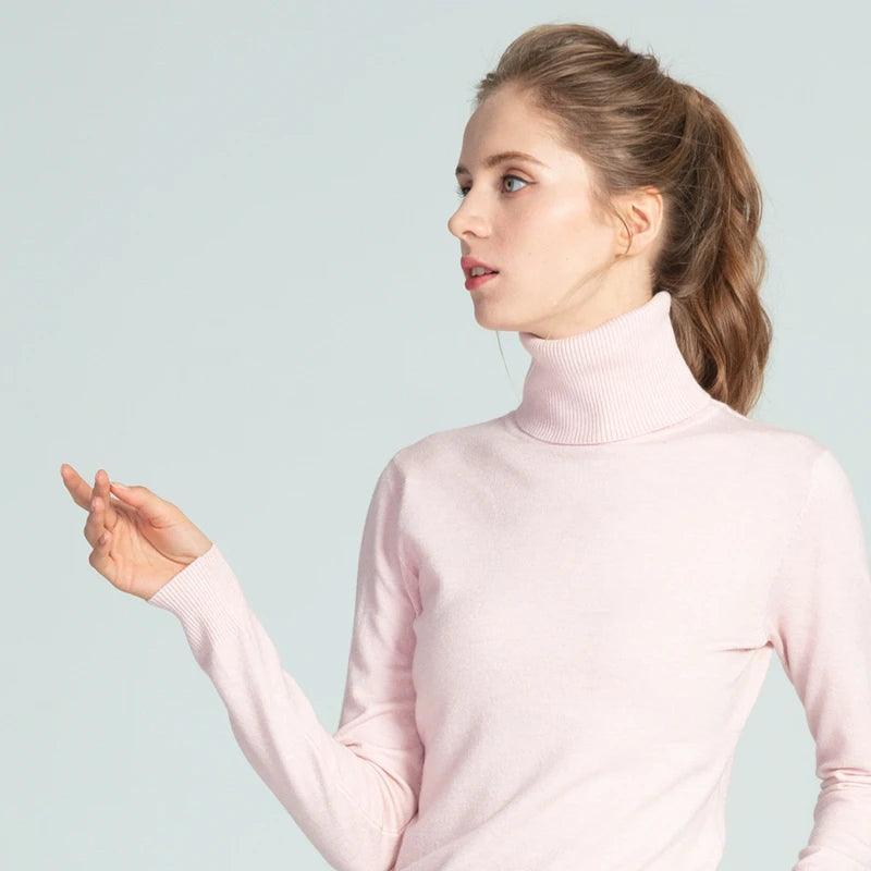 Cozy Knit Turtleneck Sweater for Women - Marwin&Friend Collection  ourlum.com   