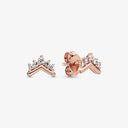 925 Sterling Silver Crystal Stud Earrings Set with Rose Gold Crown Heart Infinity Bee Design  ourlum.com 8  